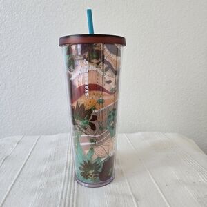 Starbucks 2019 Terra Cotta Desert Cactus Bloom  24oz Acrylic Tumbler
